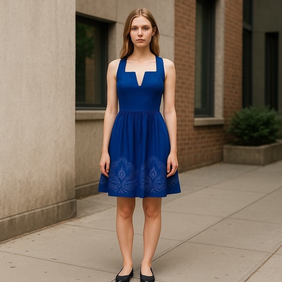 Francesca's Collections Dresses & Skirts - NWT Francesca’s Women’s Blue Adessa Eyelet Skater Dress - Size L